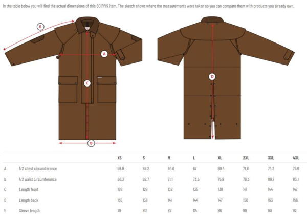 Storleksguide Longrider Coat