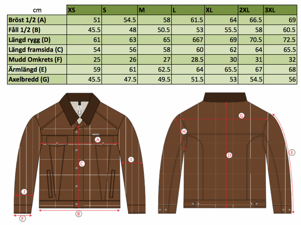 Storleksguide, Litchfield Tracker Jacket