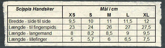 Storleksguide Scippis handskar