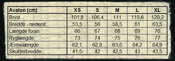 Mått Avalon damjacka